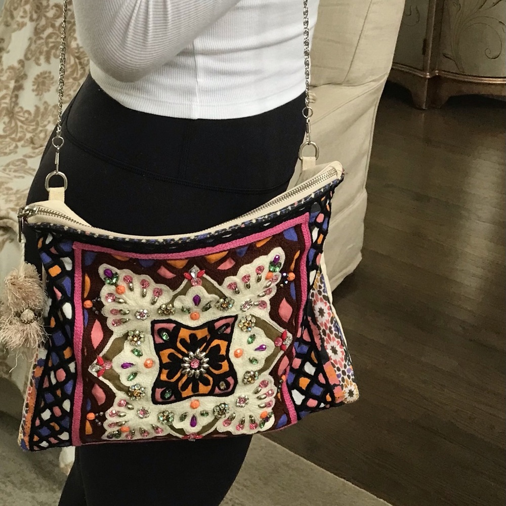 Steve Madden Beaded Embroidered Bohemian Bag - Picture 3 of 4